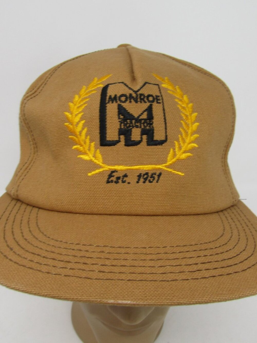 Monroe Tractor Vintage Snapback Hat 1980's Farm Trucker Cap